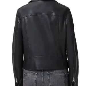 Emma Laird Mint TV Series Mint 2026 Shannon Black Leather Biker Jacket
