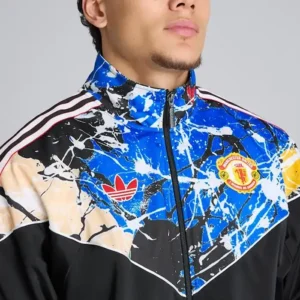 FIFA CUP 2026 Manchester United x Adidas Stone Roses Black Track Jacket