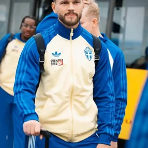 FIFA World Cup 2026 Adidas Sweden Team Cream and Royal Blue Track Jacket