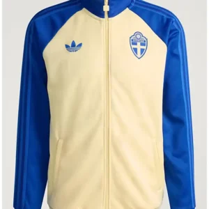 FIFA World Cup 2026 Adidas Sweden Team Cream and Royal Blue Track Jacket For Men and Women