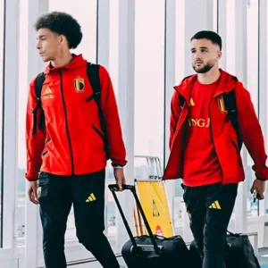 FIFA World Cup 2026 Belgium Adidas Tiro Windbreaker Red Travel Jacket
