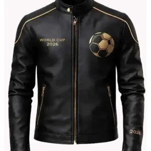 FIFA World Cup 2026 Black Leather Jacket