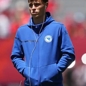 FIFA World Cup 2026 Bosnia and Herzegovina Blue Zip-UP Hooded Jacket