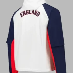 FIFA World Cup 2026 England Nike Blue and White Tech Hooded Track Jacket