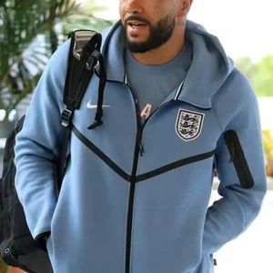 FIFA World Cup 2026 England Nike Tech Windrunner Blue Hoodie