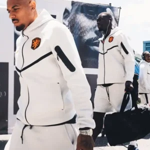 FIFA World Cup 2026 Nike Netherlands Tech Windrunner White Hooded Jacket For Men and Women