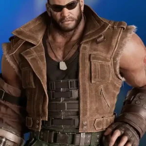 Final Fantasy VII Remake Barret Wallace Brown Leather Vest