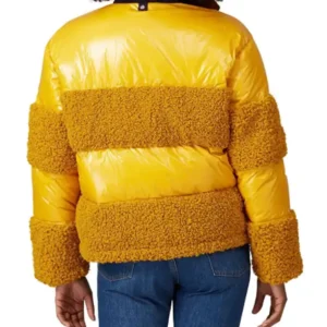 Ginger Zee Good Morning America 2026 Yellow Puffer Jacket For Women