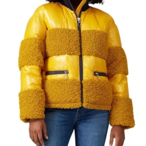 Ginger Zee Good Morning America 2026 Yellow Puffer Jacket Women