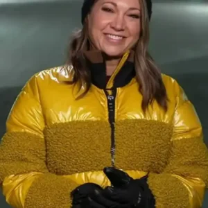 Good Morning America 2026 Ginger Zee Yellow Puffer Jacket