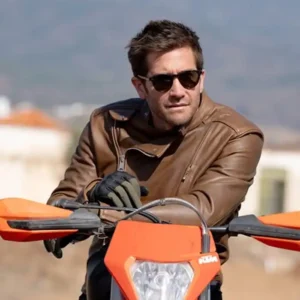 Gyllenhaal Bronco In The Grey 2026 Jake Brown Biker Leather Jacket For Men and Women