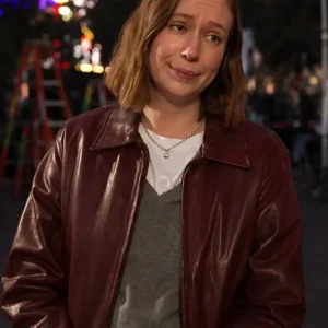 Hannah Einbinder TV Series Hacks S05 Ava Daniels Brown Leather Jacket