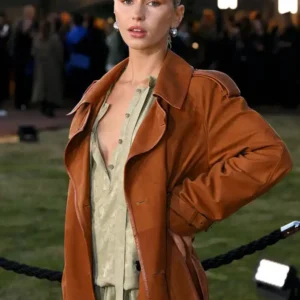 Iris Law Burberry Summer 2026 Show Brown Suede Trench Coat For Women