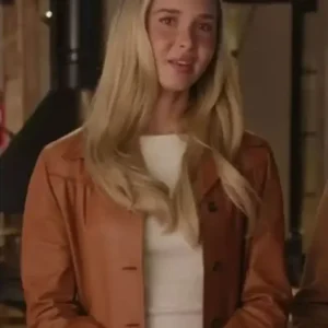 Isabel May Scream 7 Movie Premiere Event 2026 Tatum Evans Brown Leather Jacket