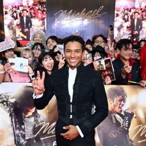 Jaafar Jackson Michael Movie Japan Premiere 2026 Green Wool Military Jacket For Men