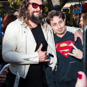 Jason Momoa Special DC Event Los Angeles 2026 Supergirl White Biker Leather Jacket