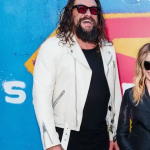 Jason Momoa Special DC Event Los Angeles 2026 Supergirl White Biker Leather Jacket For Men and Women
