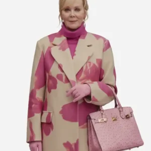 Jean Smart Hacks S05 Deborah Vance Beige and Pink Printed Trench Coat For Women