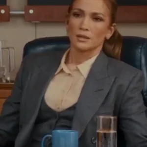 Jennifer Lopez Movie Office Romance 2026 Jackie Cruz Grey Blazer For Men and Women