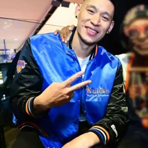Jeremy Lin Pro Basketball 2026 Finals Blue and Black Knicks Varsity Jacket