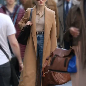 Jessica Chastain TV Series Off Weeks Stella West Brown Wool Long Coat For Women