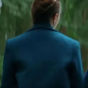 Joan Eternity 2026 Elizabeth Olsen Blue Wool Coat For Women