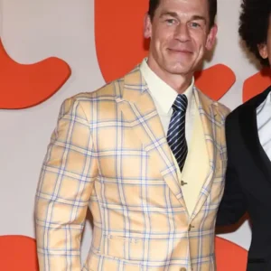 John Cena 2026 Movie Little Brother Premieres Yellow Checkered Blazer For Men and Women