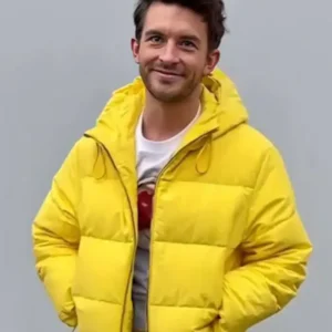 Jonathan Bailey Paris Fashion Week 2026 Yellow Puffer Jacket For Men and Women