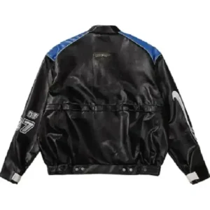 K-Pops 2026 Movie Black and Blue Leather Bomber Jacket