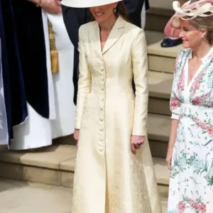 Kate Middleton 2026 Order of the Garter Service Cream Long Coat For Women