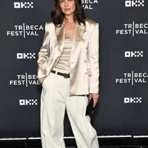 Katie Holmes NYC 2026 25th Tribeca Festival Beige Blazer