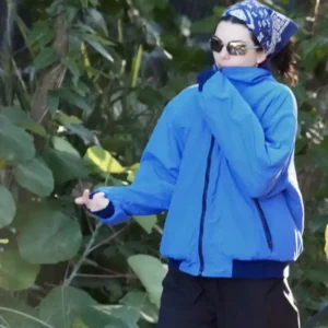 Kendall Jenner Australia 2026 Blue Lightweight Bomber Jacket