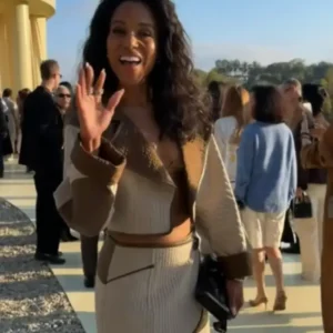 Kerry Washington Hermès FallWinter Show 2026 Los Angeles Quilted Cropped Jacket For Women 