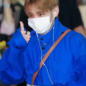 Kim Taehyung BTS Member Incheon Airport 2026 Blue Jacket For Men and Women