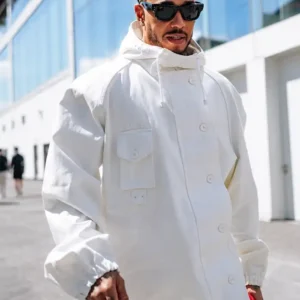Lewis Hamilton Canadian GP 2026 White Hooded Style Jacket