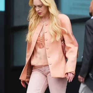 Lindsay Lohan Count My Lies 2026 Peach Jacket
