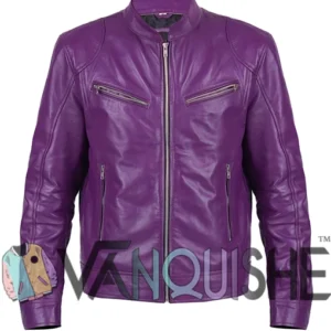 Mens Cafe Racer Multiple Colors Biker Leather Jacket Front