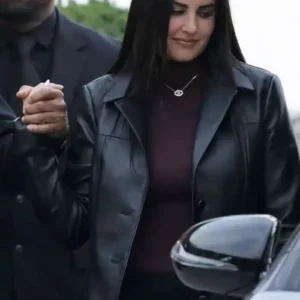 Michelle Saniei 2026 Black Leather Coat