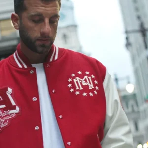 Mitchell and Ness Red Authentic Letterman Jacket