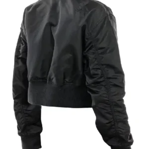 NEW YORK METS X ALPH New Era L-2B Black Cropped Bomber Jacket