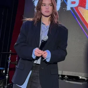NYC Supergirl Event Milly Alcock Blazer