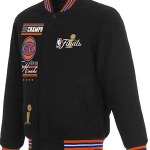 New York Knicks 2026 NBA Finals Reversible Wool Black Jacket
