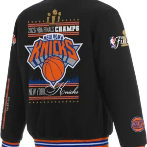 New York Knicks JH Design 2026 NBA Finals Champions Reversible Black Wool Jacket