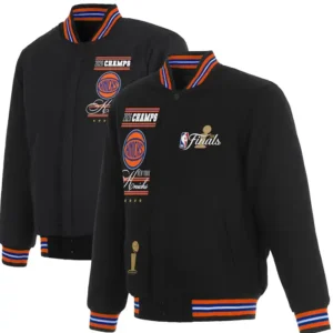 New York Knicks JH Design 2026 NBA Finals Champions Reversible Black Wool Jacket For Men and Women