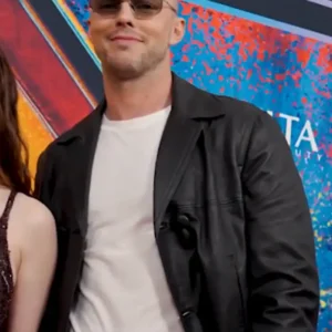 Nicholas Hoult Supergirl World Premiere New York 2026 Leather Jacket
