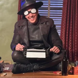 Nicolas Cage New look Spider Noir Leather Coat