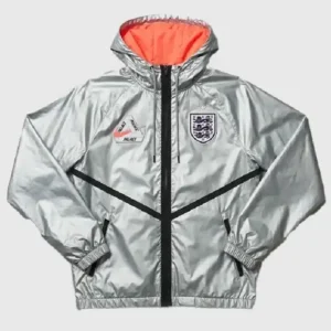 Nike x Palace Fifa World Cup 2026 England Silver Reflective Anthem Hooded Jacket