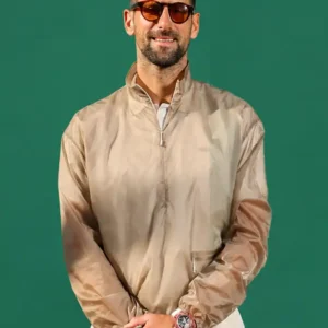 Novak Djokovic Club Event 2026 Beige Satin Jacket