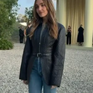 Olivia Cook FallWinter Show 2026 Los Angeles Black Quilted Leather Jacket