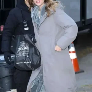 One Night Only 2026 Maya Hawke Grey Coat